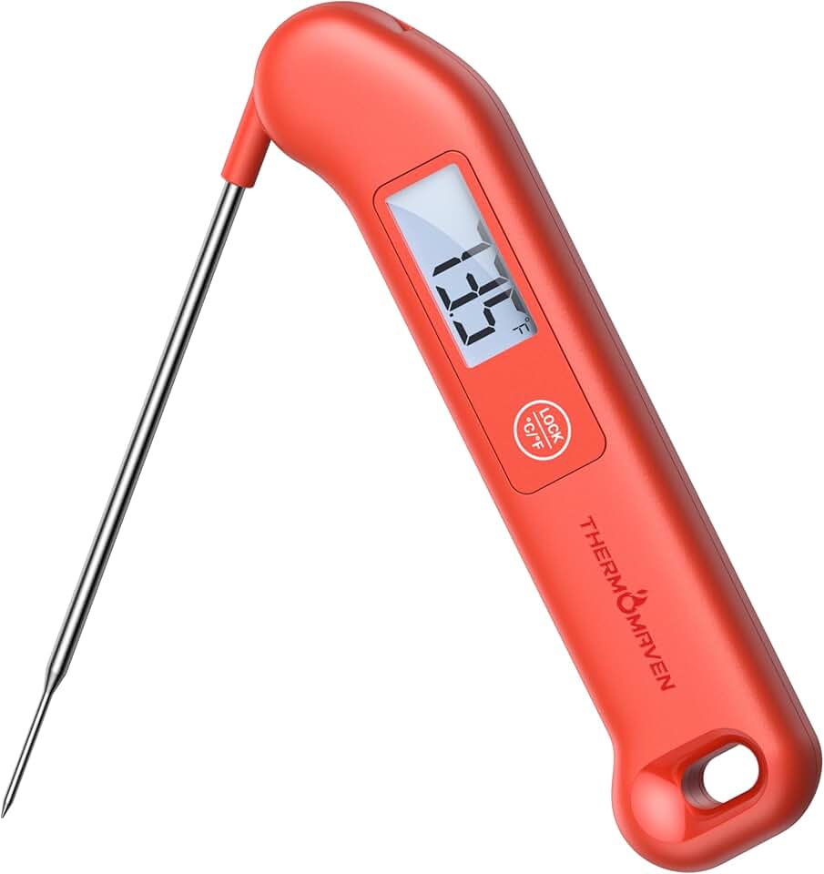 Professional Meat Thermometer Digital, ±0.5℉ NIST Certified Accuracy, Instant Read Food Thermometer for Cooking Grill, Fully Water