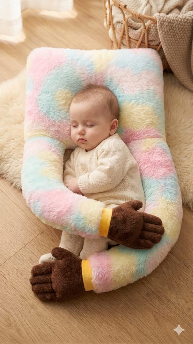 Spectacular Pillow for Baby Kids, Shape Head Back Safety Support, Round Cylindrical Cushion Double Sided, Hands Hugging Pillows Soft Toys,45cm (Rainbow)-image-34
