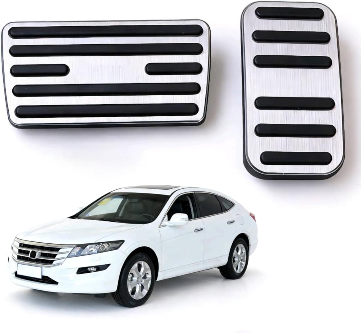 Car Pedal Covers for Honda Crosstour 2010 2011 2012 2013 2014 2015, Auto Aluminum Gas Pedal Covers Accessories Replacement, Non-Slip Accelerator Brake Foot Rest Pedals(Set of 2)