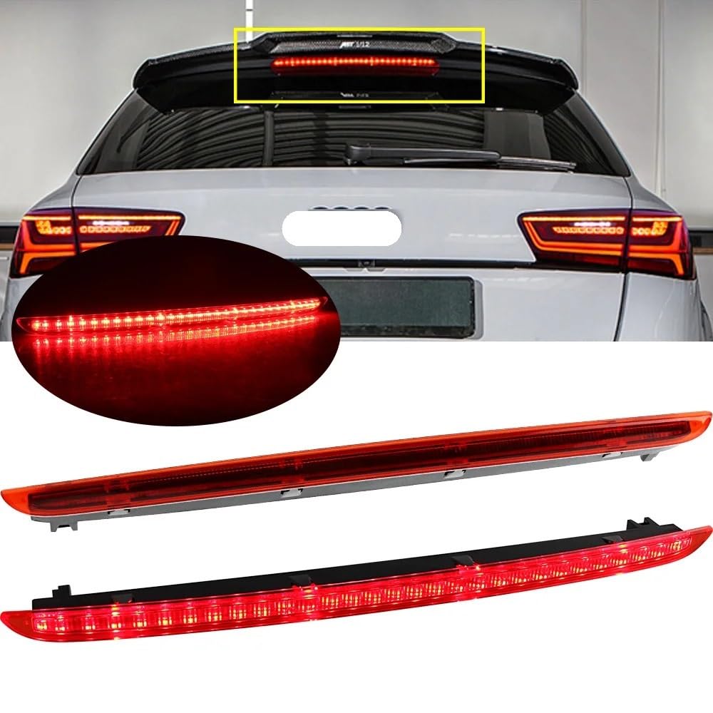 luz trasera del coche 4F9945097 para A6 4F para AVANT RS6 S6 C6 2004-2011 luz trasera de coche montaje alto LED tercer trasero freno(1pcs RED Lens)