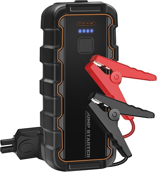 Arrancador de Baterias de Coche 7000 A, Arranca 6.0 L Gas/3.0 L Diésel, Booster Batería 12 V, para Coches, Camiones, Moto, Barcos - Arrancador de Coches Portátil para Emergencias, Viajes y Camping - 1