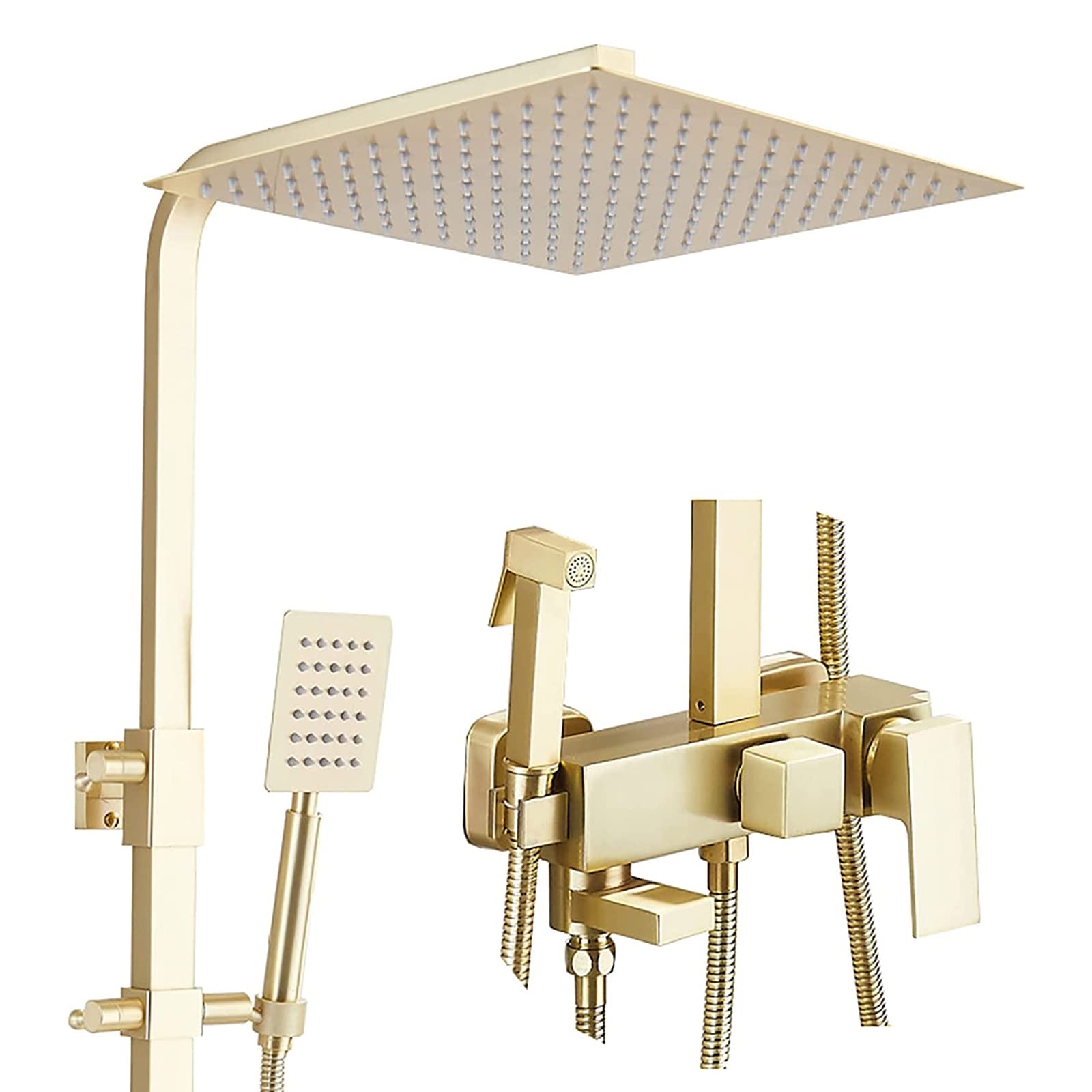 Robinet de douche pluie or brossé haut de gamme pour douche et baignoire