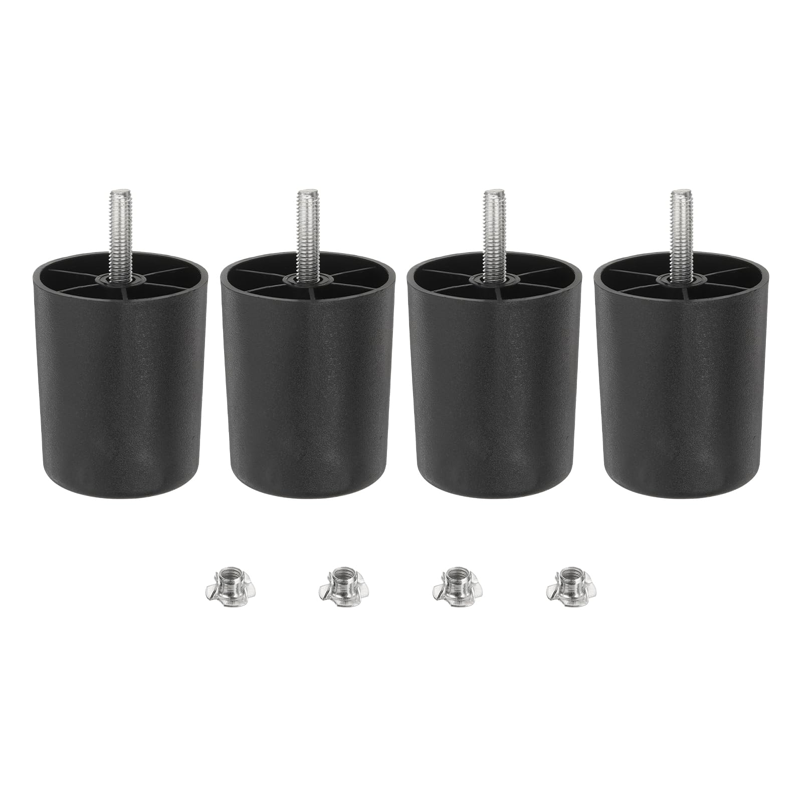 Patas de plástico para muebles cónicas de 2.8 pulgadas con pernos M8 para mesa