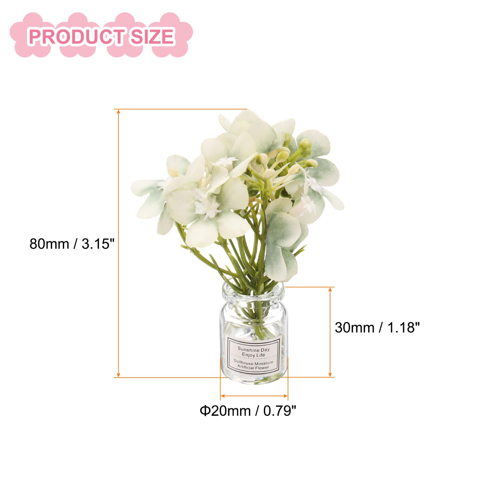 CoCud Mini Flowers Dollhouse in Vase, Silk Plastic Miniature Dollhouse Accessories with Tiny Flower Green - Image 2