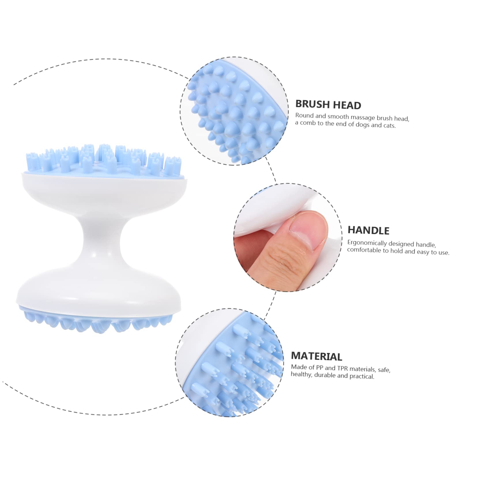 Angoily 3pcs Plastic Pet Massager Grooming Comb Dog Bathing Brush for Cats Fine Material Use
