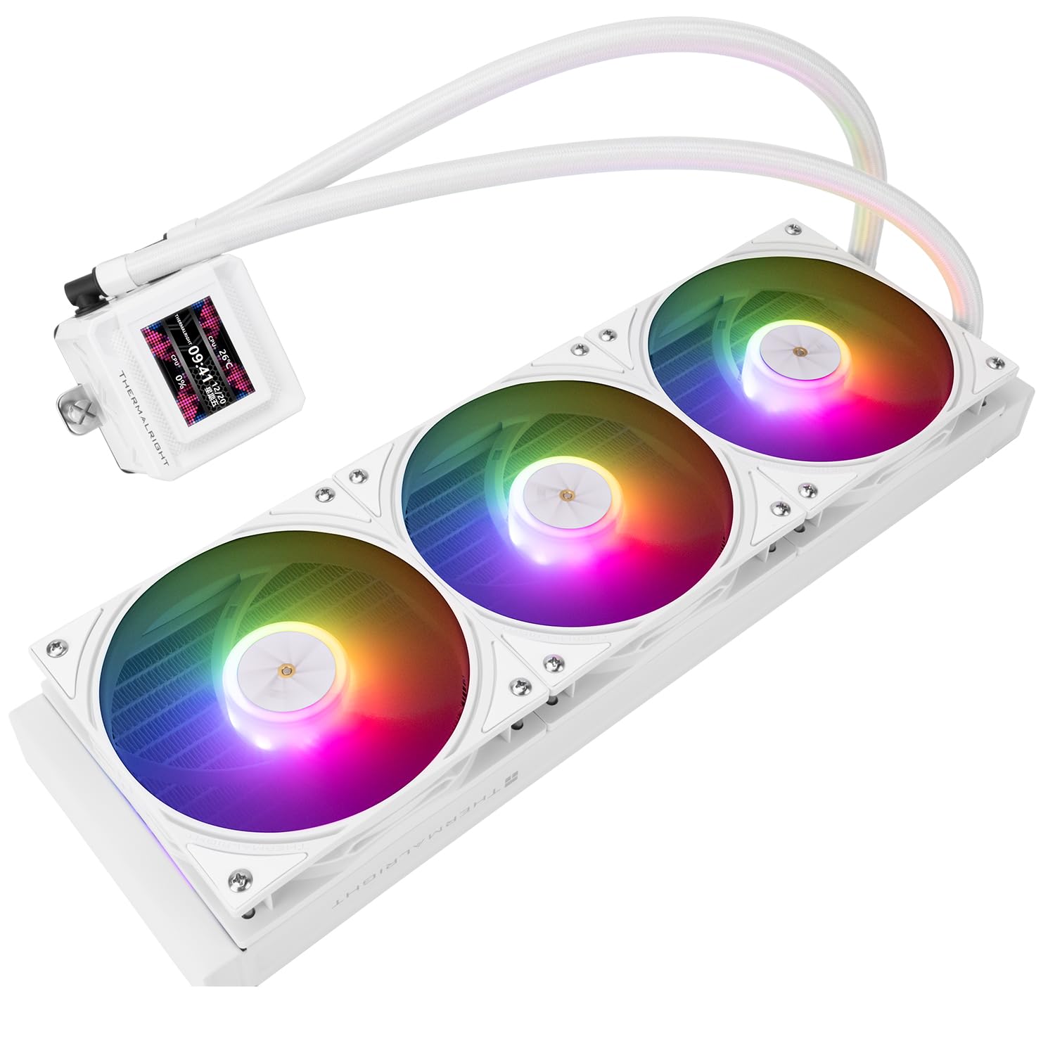 Thermalright FW360 SE ARGB Bianco CPU AIO Liquid Cooler per desktop - Ventole PWM 2000RPM, con schermo LCD da 2", per AM4/AM5 e Intel LGA115X/1200/1700/1851