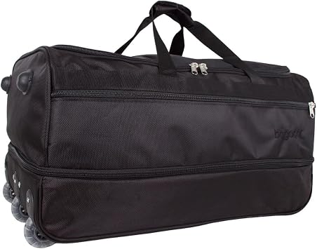 Bagacar Large Battal Size Travel Suitcase with Wheel Bellows Black