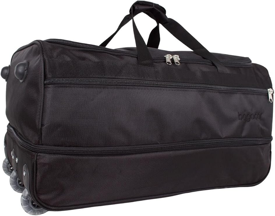 Bagacar Large Battal Size Travel Suitcase with Wheel Bellows Black