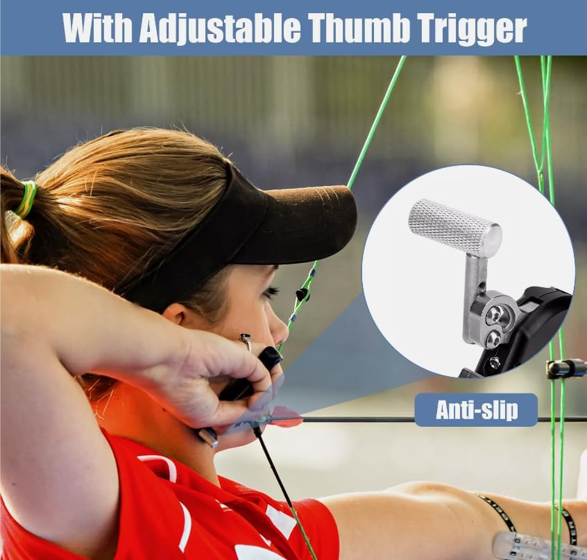 Pack of 1 Archery Compound Bow Release Aid 4 Fingers Adjustable Thumb Trigger Grip Caliper