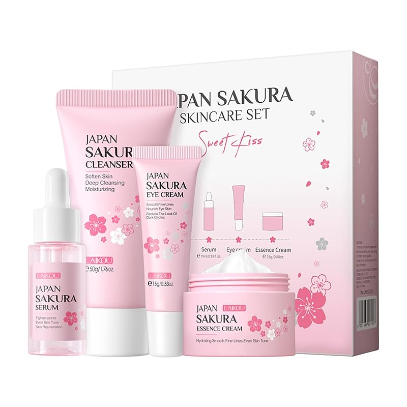 Kit de cuidados faciais LAIKOU JAPAN SAKURA com 4 peças