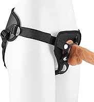 Vista 6 de Correa ajustable en el arnés del consolador, arnés de doble agujero de fijación de cuero suave anillo cinturón para hombre y mujer (negro)