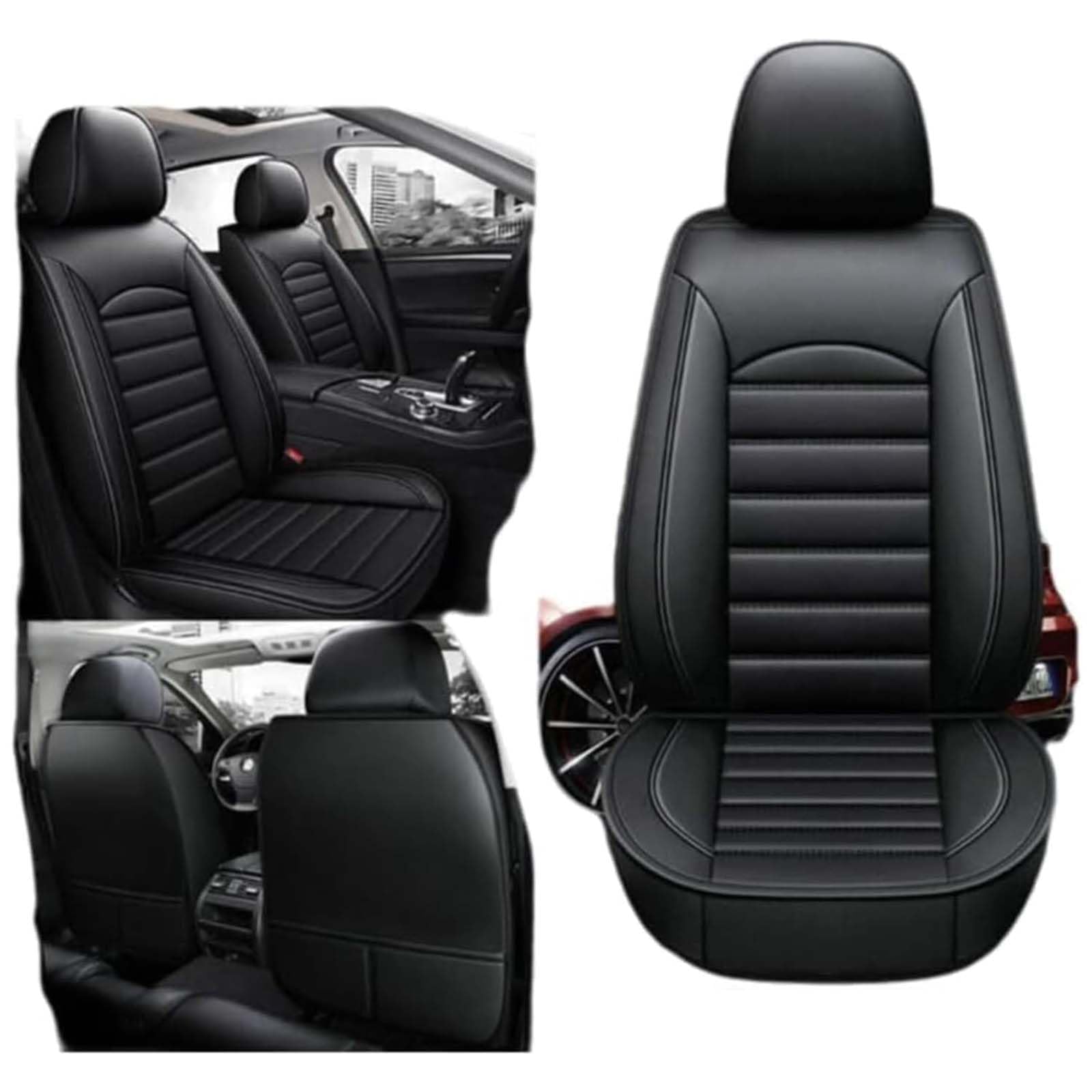 Housses de Siège Auto pour Renault Clio 5 Clio 4 Clio 3 Estate 2001-2025 Élégant Respirante Housses Siège Protection Intérieure Complète Similicuir avec Poches Rangement