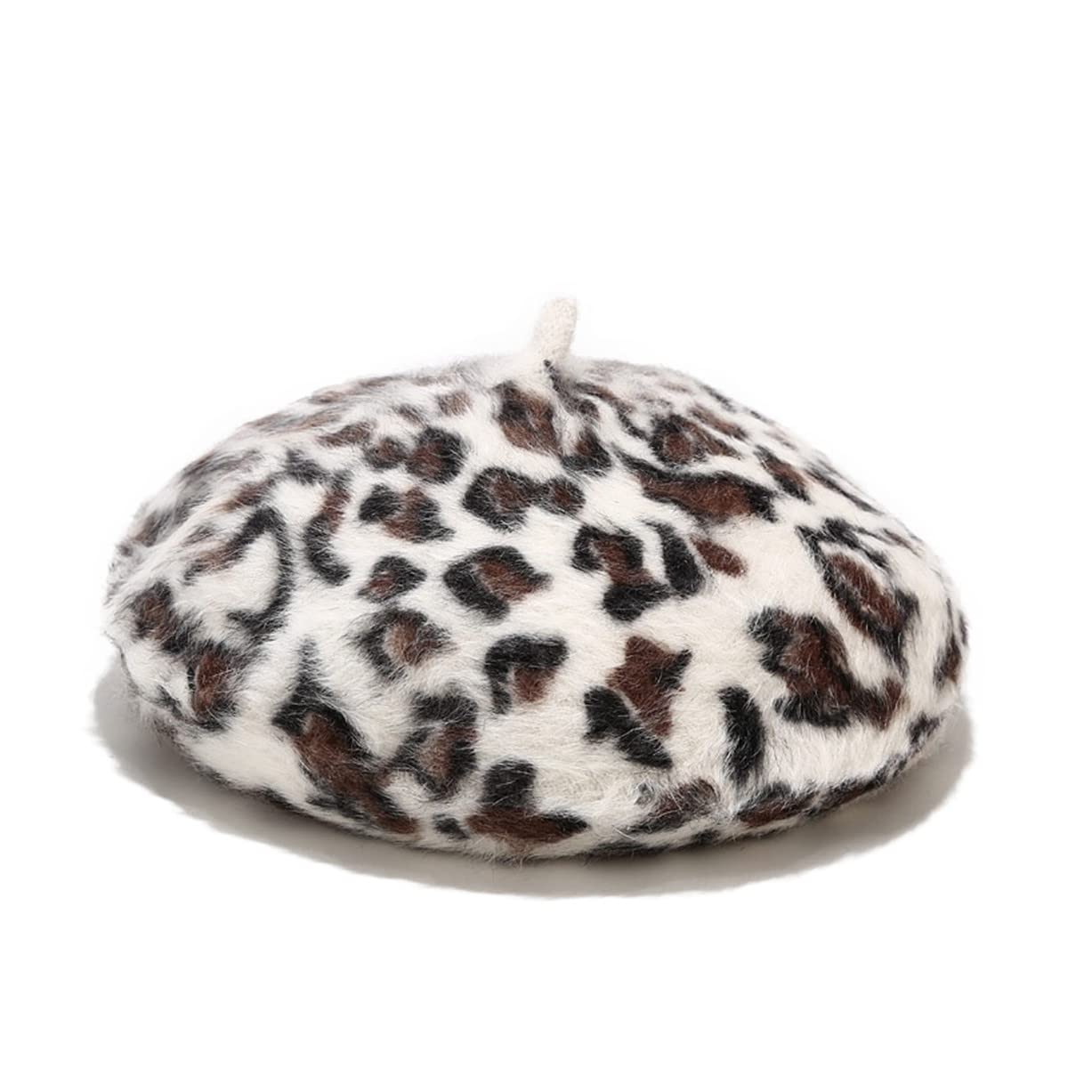 7959 Womens Warm French Beret Hat Leopard Print Cap (dense IHAUIUE Leopard Print Beret Hat Animal Cheetah Pattern  main image 4