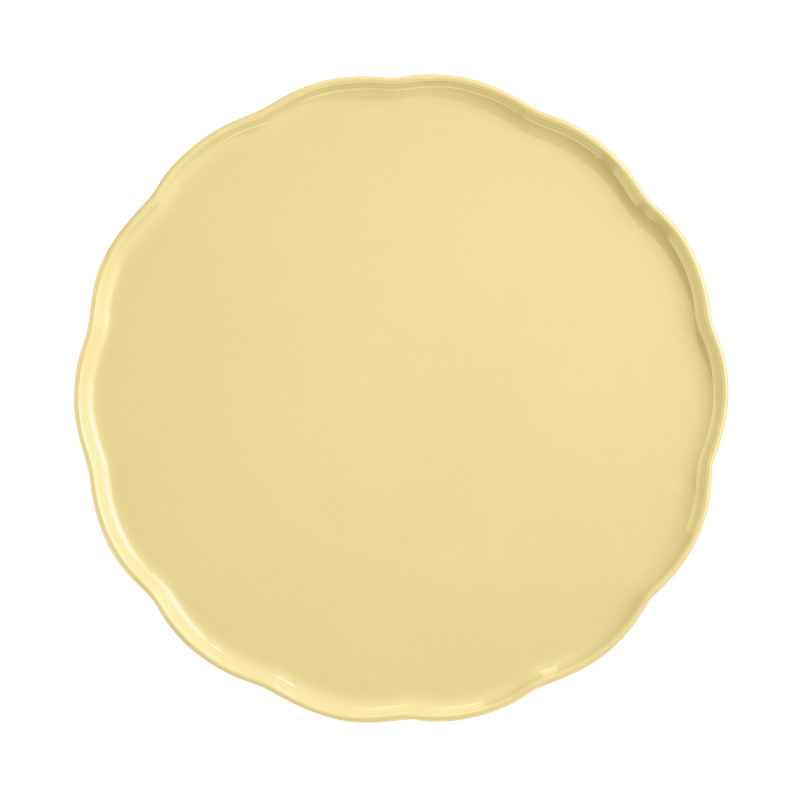 Emile Henry Assiette de Service Ronde Madeleine – Céramique Haute Résistance – Présentation Élégante du Four à la Table – Coloris Jaune Vanille – Fabriqué en France