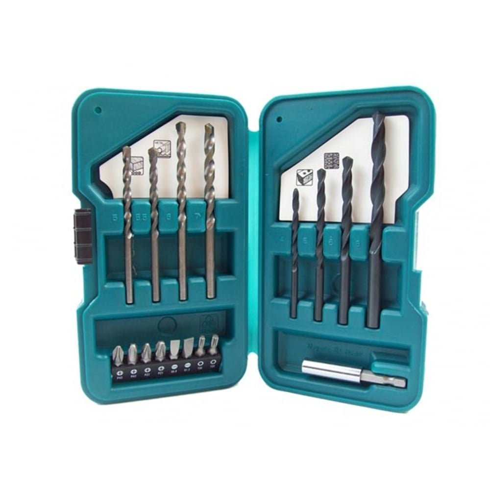 Makita Drill and Screwdriver Bit Set 17 Piece Wood Metal Masonry MAKD45858