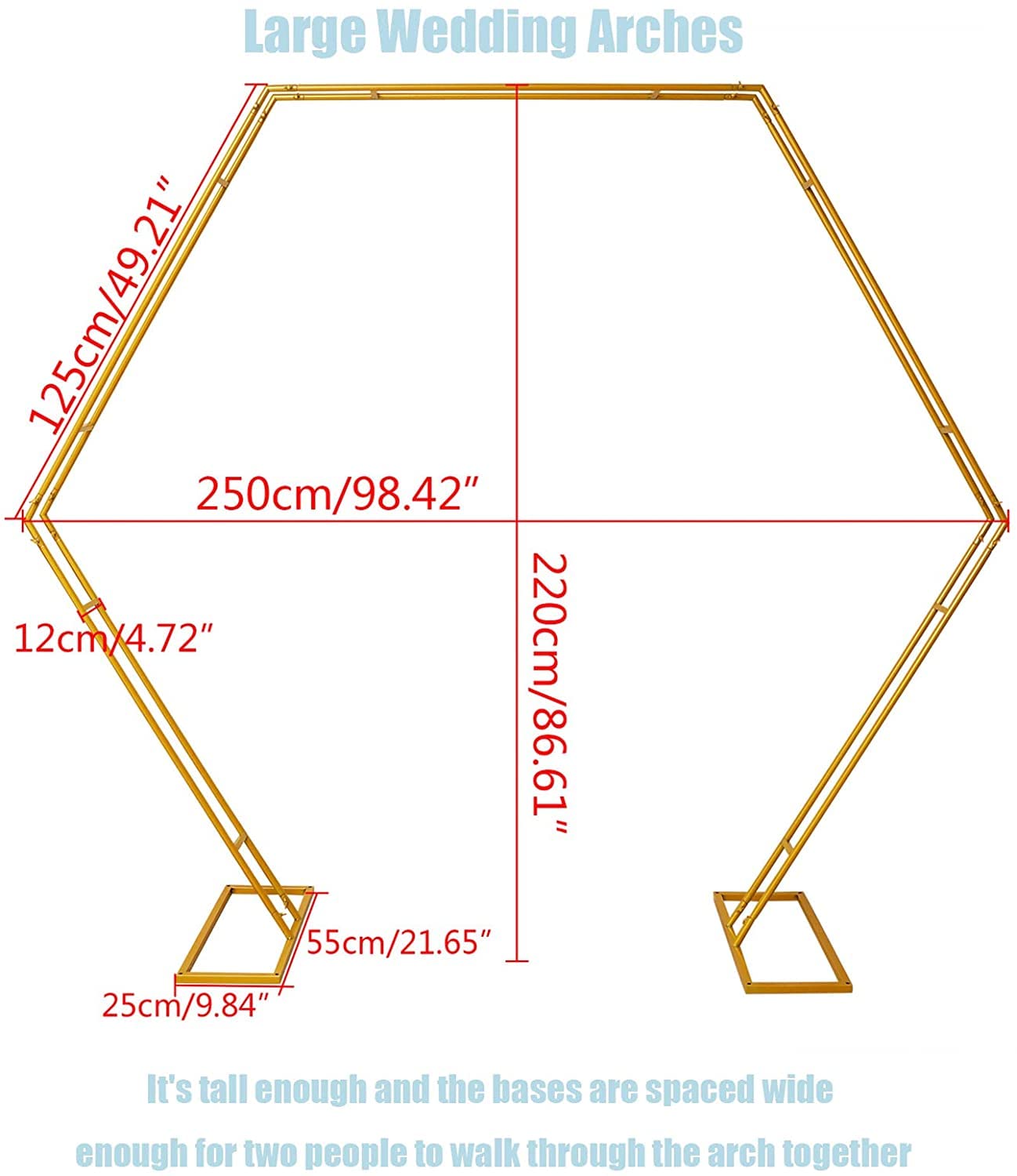 L'unico Cake Stand - Elegant Wood Hexagon Base With Gold