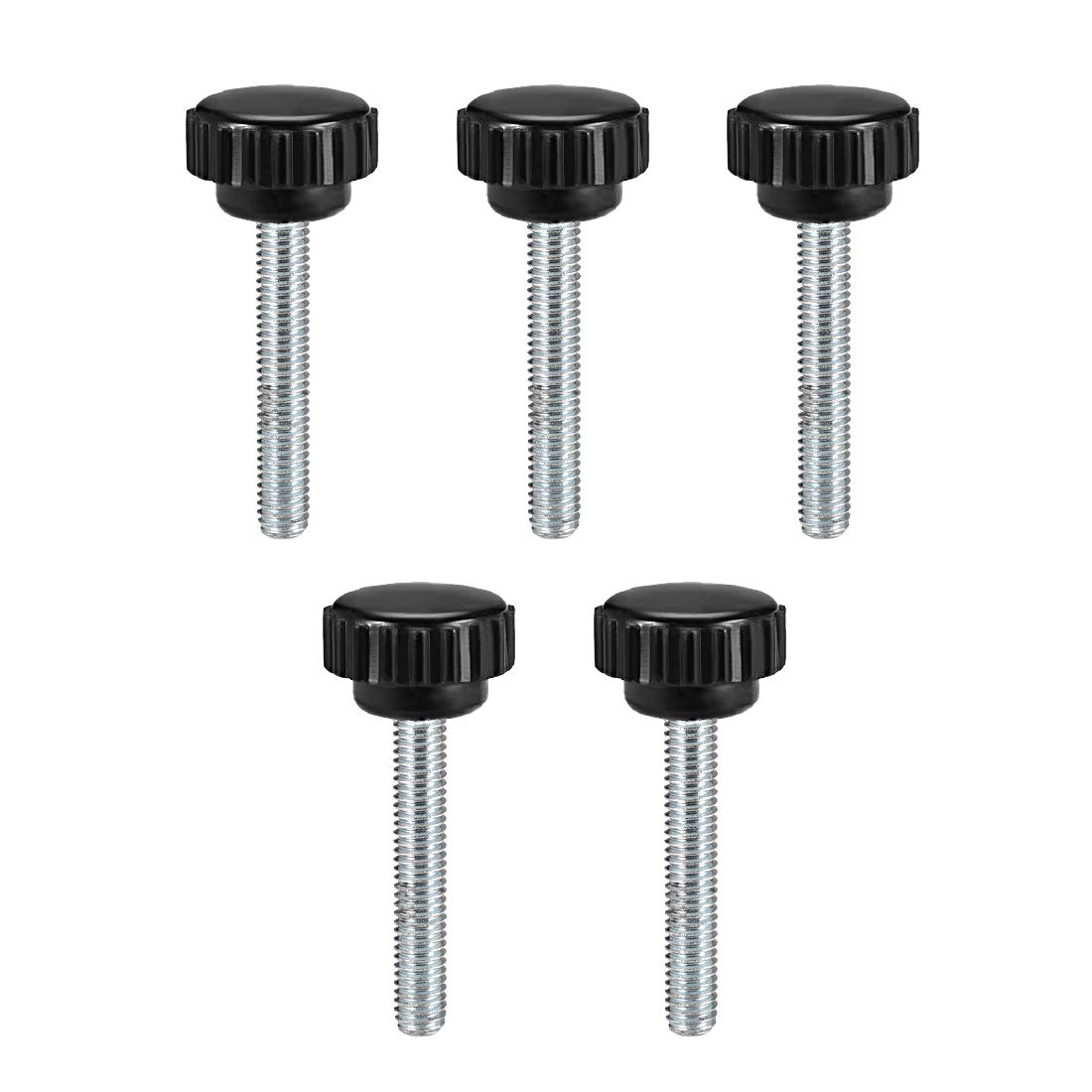 Boutons de serrage moletés M6 en acier et plastique haute densité uxcell robustes (5 pcs)
