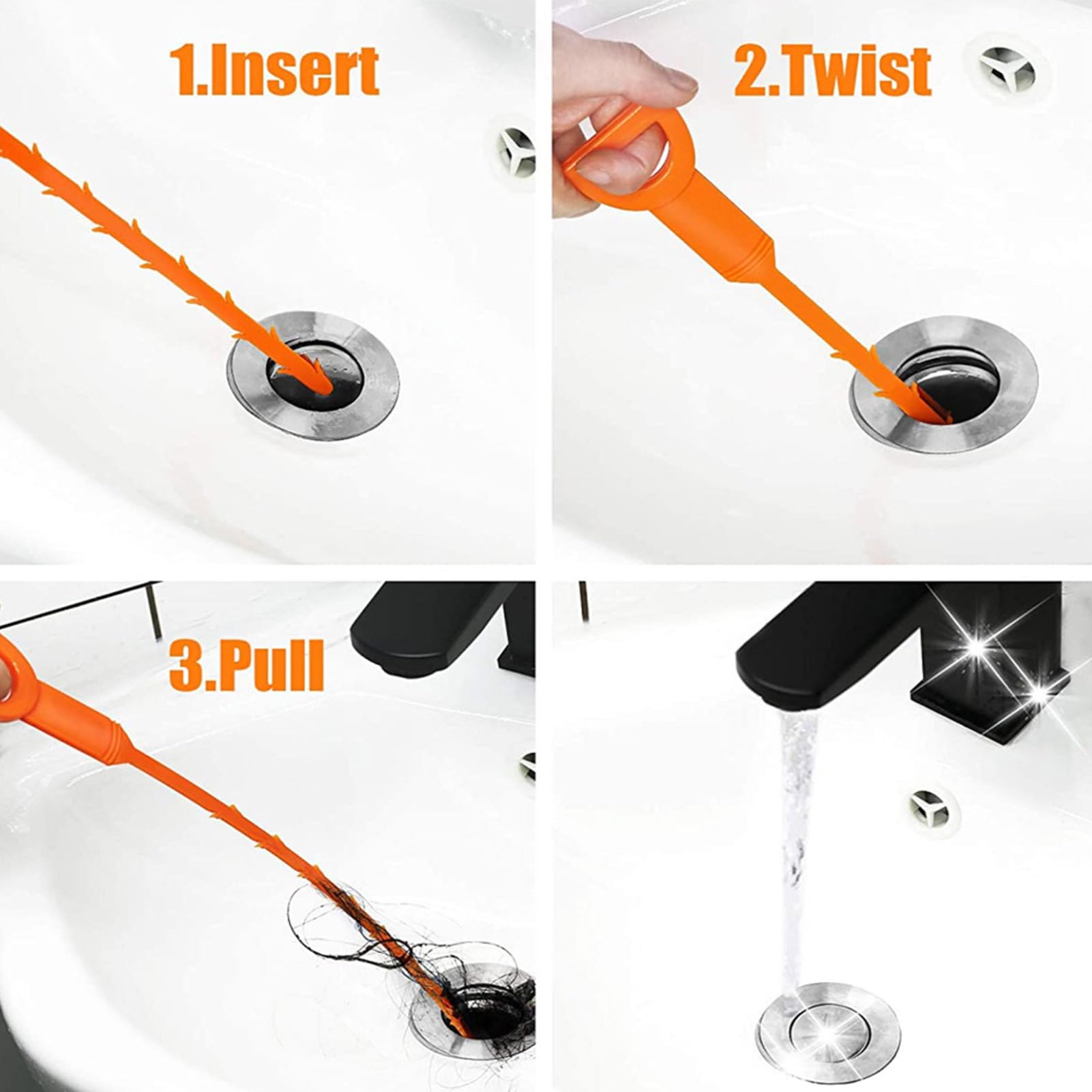 6 Piezas Desatascador Tuberias, Desatascador De Desagües En Espiral, Desbloqueador Fregadero Flexible, Cepillo De Limpieza para Desagüe, para Cocina, Inodoro Y Desagüe Baño