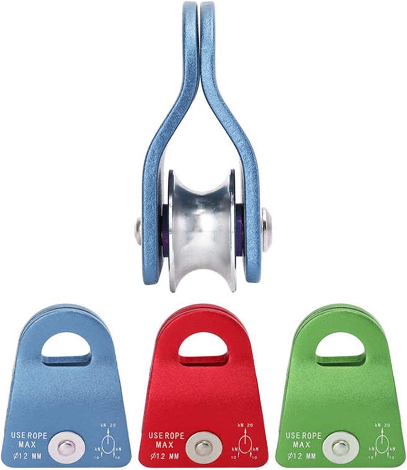 INLIMA Pulley Outdoor Climbing Pulley Downhill Side Plate Single Pulley Semicircle Hanging Point for Rescuing (Color : Rojo)