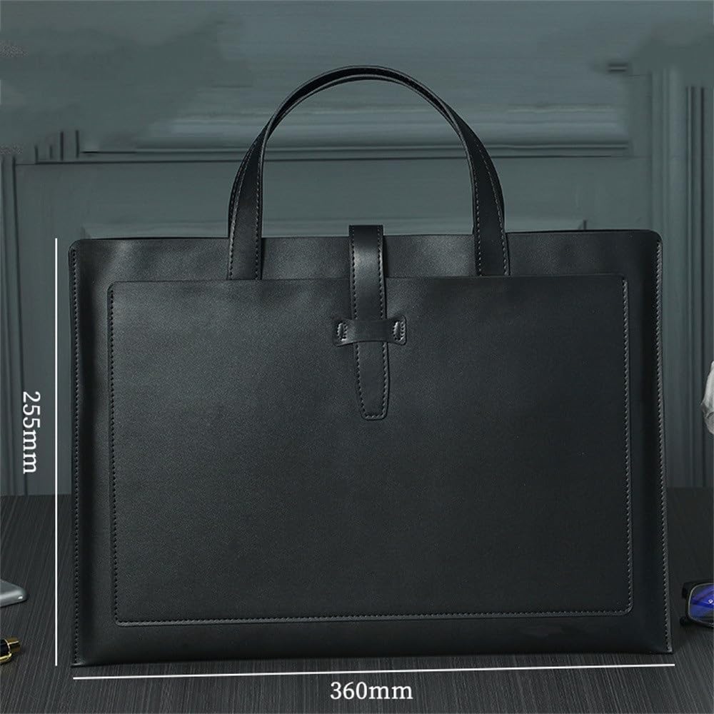 Skórzane etui na dokumenty, Skórzany organizer na dokumenty, teczka na dokumenty, koperta, 36x25,5 cm, wielokolorowy(Black)