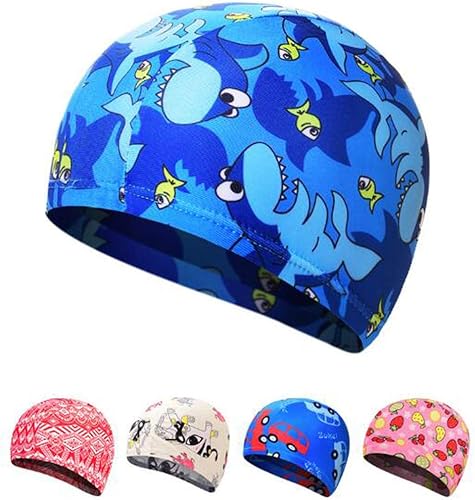 Ewanda store Gorro de natación para niños de 2 a 8 años de edad, con pelo largo