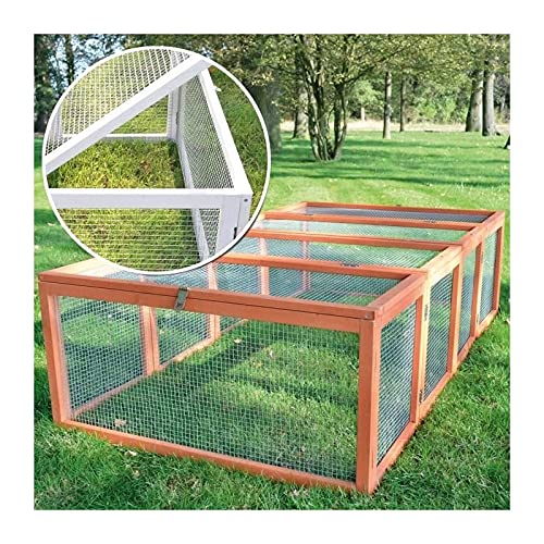 Clapier Lapins Rabbit Run Exterieur- Cage Mobile -Couleur Bois