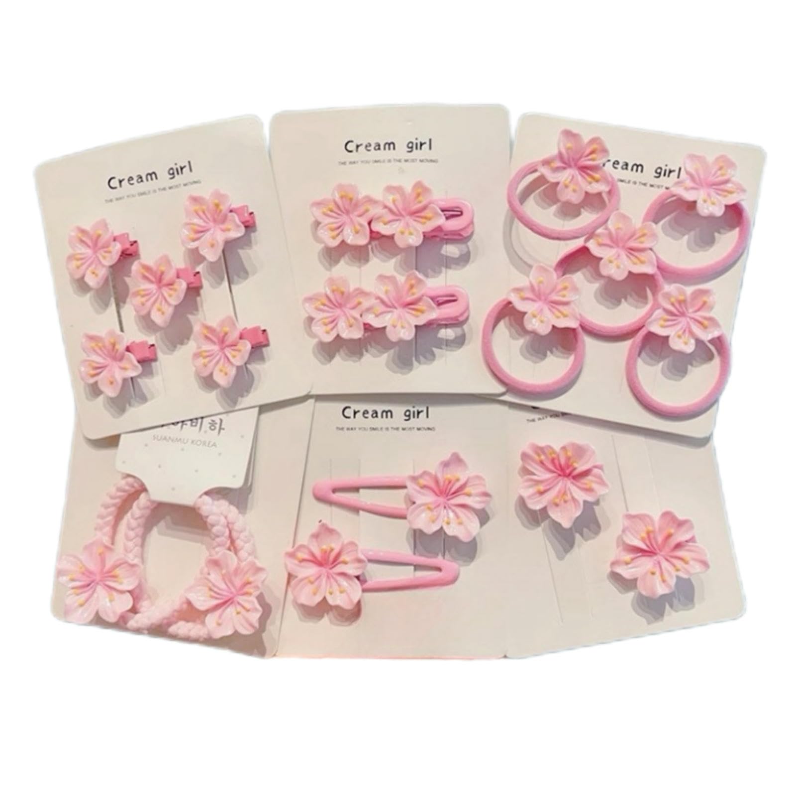 Fixer la frange avec le set accessoires cheveux enfants rose anti-glisse