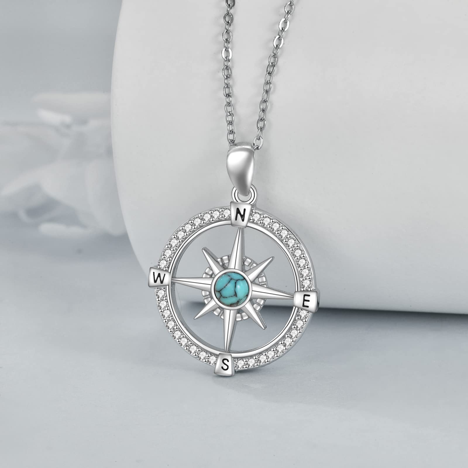 VONALA Collar de plata de ley 925 con colgante de corazón de estrella de mar para mujer, 27.2mm x 20mm, Plata esterlina, Turquesa