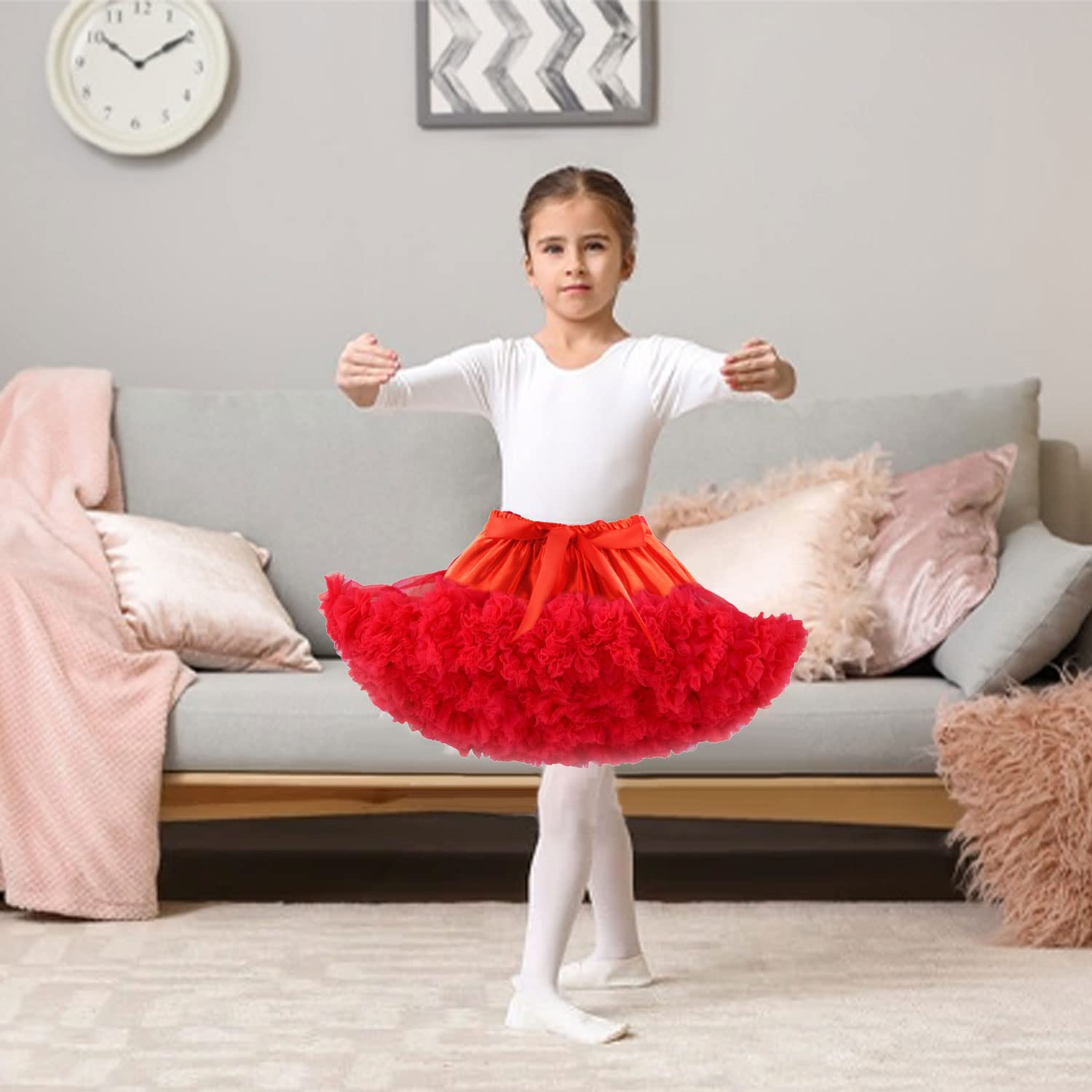 discoball Mädchen Rock Tulle Ballett Tutu überlagert Rüsche Tröckchen Tanz Tüllrock Petticoat Kostüme