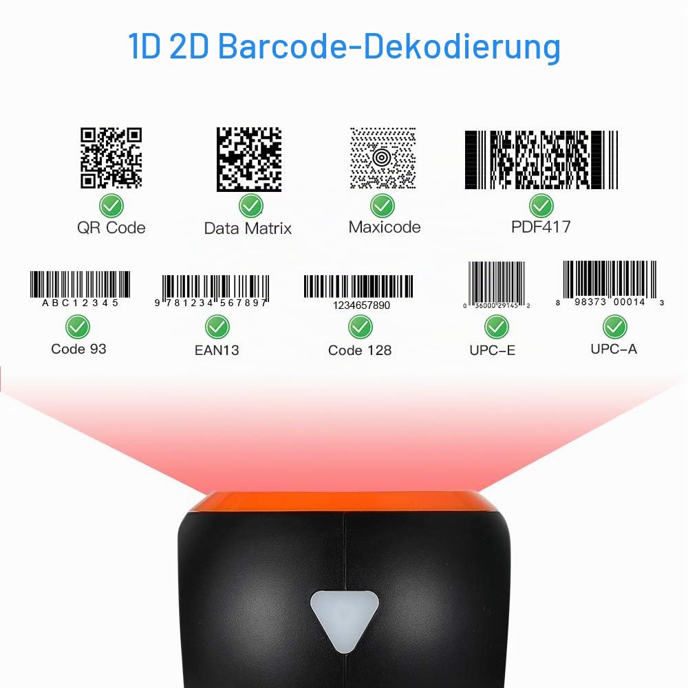 Eyoyo 1D 2D QR Desktop Barcode Scanner with Large Scan Window, Hands-Free Barcode Reader for Warehouse