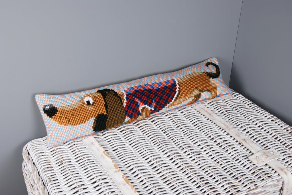 Vervaco Dachshund in Jacket Draft Stopper Needlepoint Kit