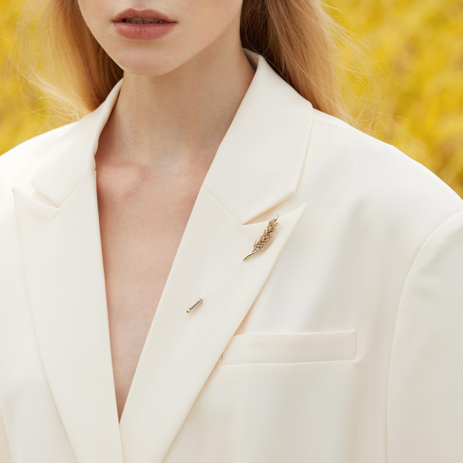 SHE'S FREE STYLE JUST FOR YOU [Van Gogh] Elegante Weizen-Brosche Damen aus Kupfer, Originaldesign, goldene Broschen & Anstecknadeln für Damen – Perfekt für Kleidung, Hüte, Schals