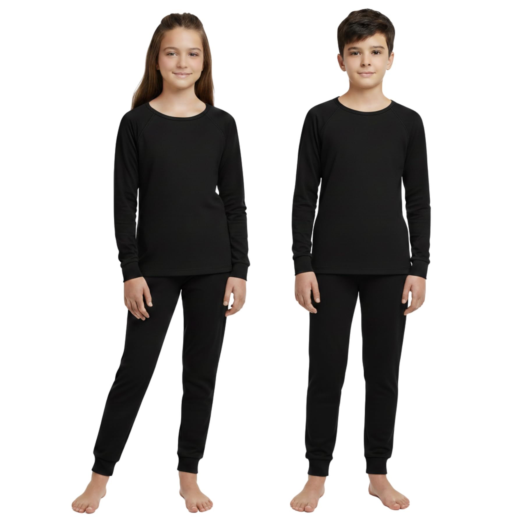 A2z 4 Kids Girls Black Cotton Pyjama Set - Pjs Plain 227 11-12