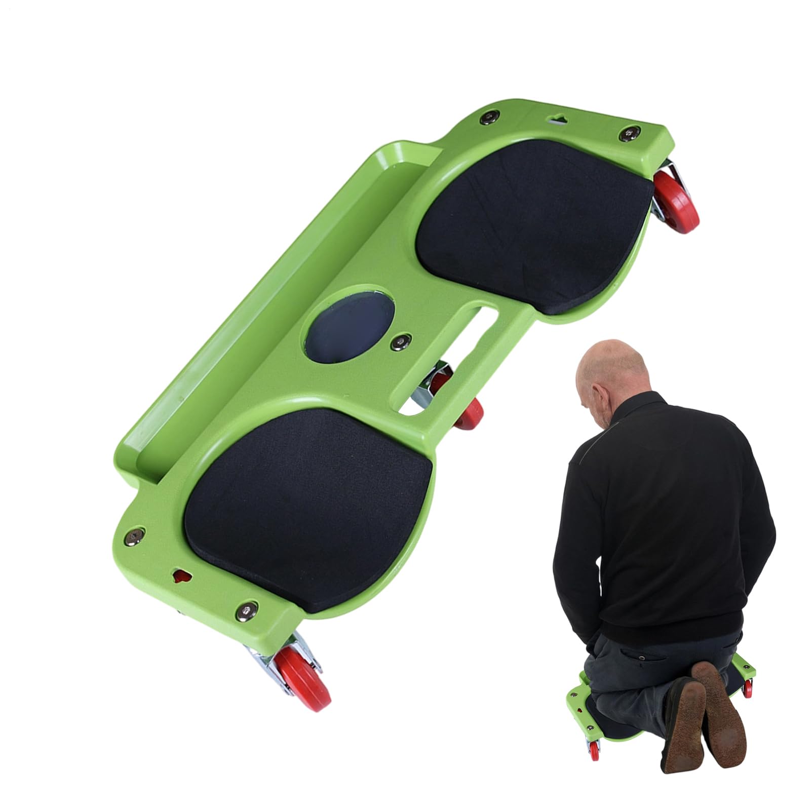 Tapis De Genoux À Roulettes Coussin Anti-Dérapant avec Plateau de Rangement