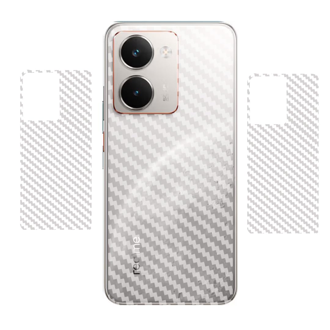 (Pack of 2) Back Lamination Skin Compatible for REALME P3 Ultra 5G || 3D Carbon Fiber Ultra-Thin Protective Film (Transparent) with Easy Installation KIT-image-45