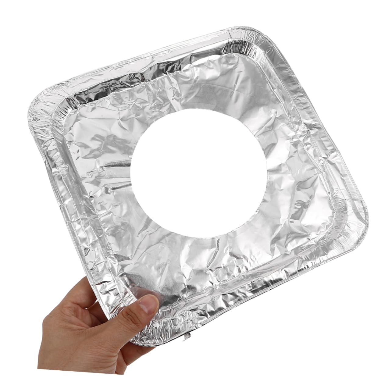 100 piezas Cubiertas Desechables de Aluminio para Quemadores de Gas Ajustables y Resistentes al Aceite de Estufas de Limpieza y Almacenamiento Compacto