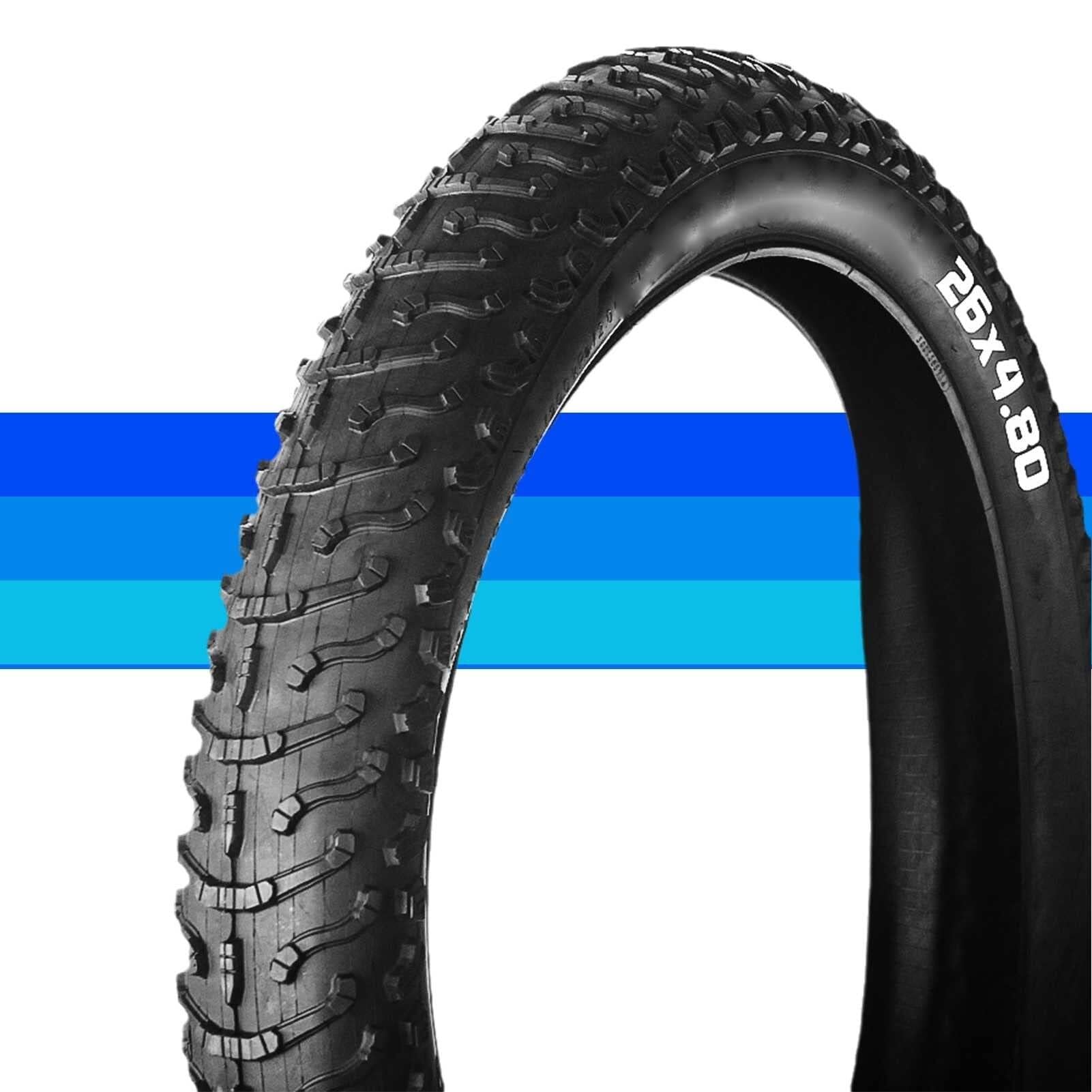 26x4,8 Opona do Roweru, Opona Fat Bike 26-4,8 Składany Brzeg Wzór Falowy Agresywny Podwójny Skład 26 4,8 210 kPa 30 PSI do Roweru Elektrycznego Śnieg Piasek Plaża