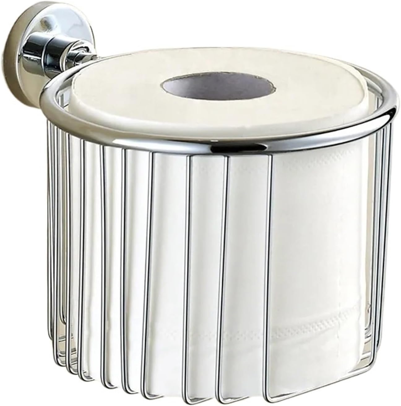 Bathroom Hardware Set Chrome Polished Toothbrush Holder Paper Towel Bar Accessories(Toilet Roll Basket)