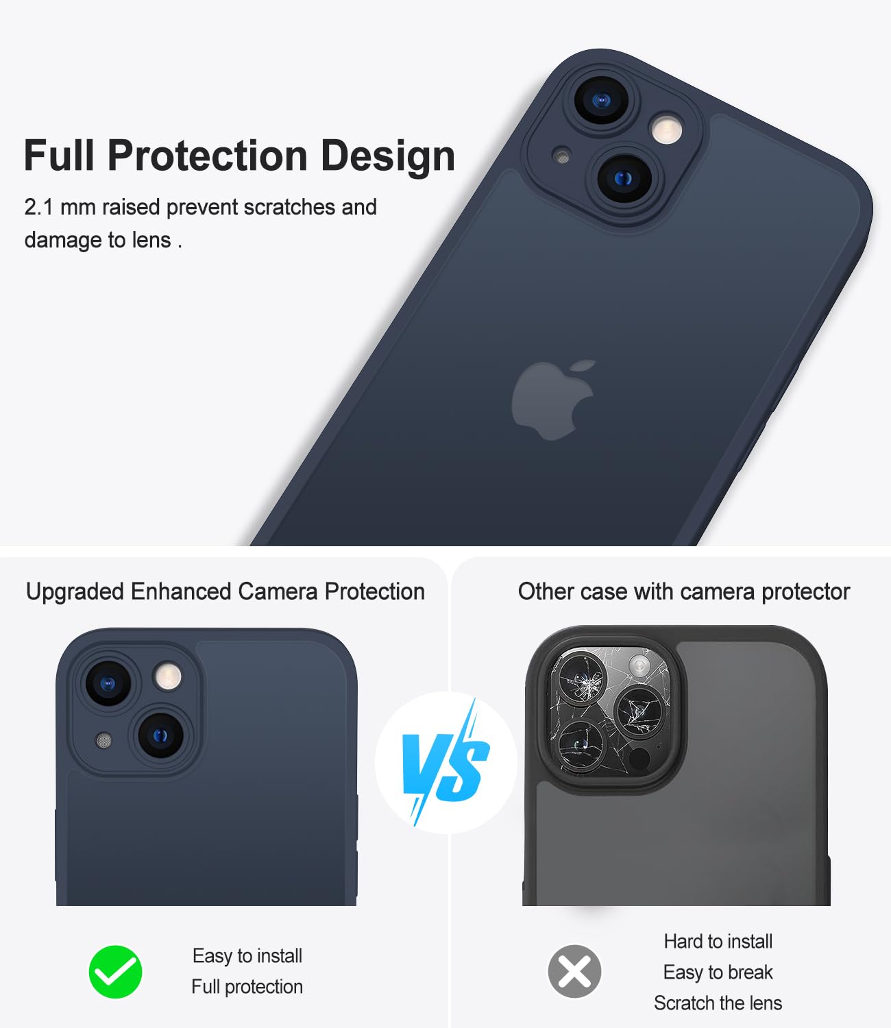 Mootobo for iPhone 13 Case 6.1-Inch, Matte Shockproof Bumper Phone Cover - Image 4