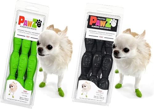 PawZ Dog Boots Tiny | 24 Boots in Green and Black
