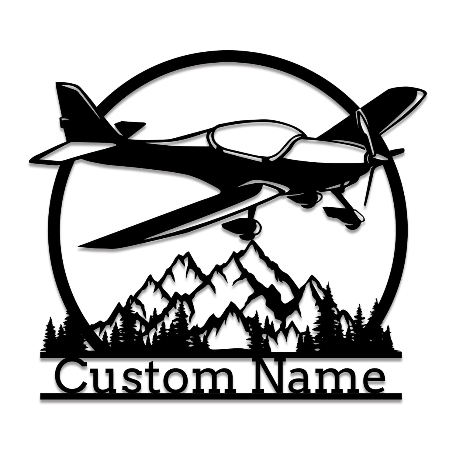 Outdoor Custom Airplane Metal Wall Art, Personalized Pilot Name Sign, Aircraft Hangar Decor,Plane Metal Monogram Name Sign,Custom Airplane Metal Wall Art, Airforce Housewarming Gifts (Style C)