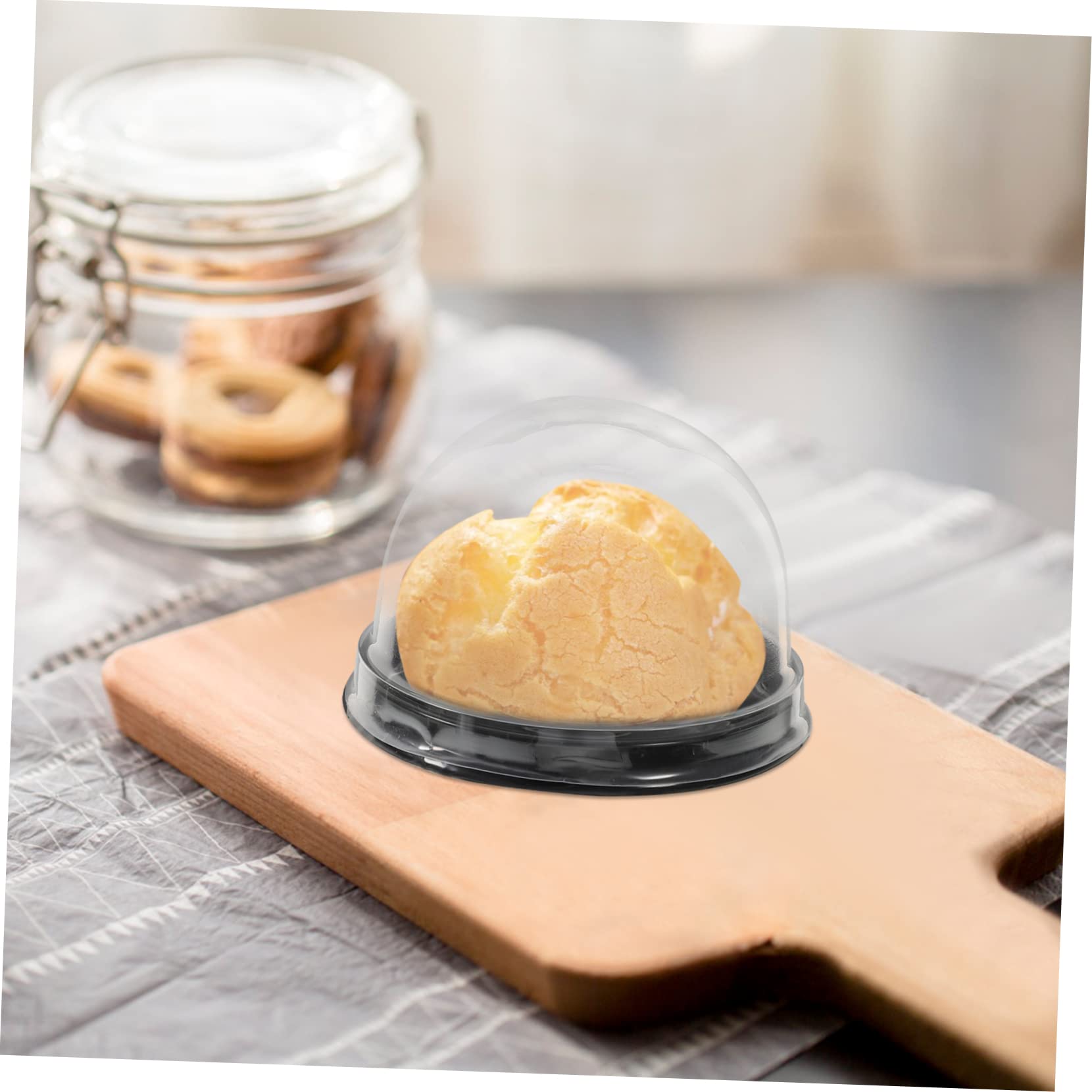 DECHOUS 50pcs Macaron Boxes Small Cake Dessert Packing Boxes Window for Bakery Home