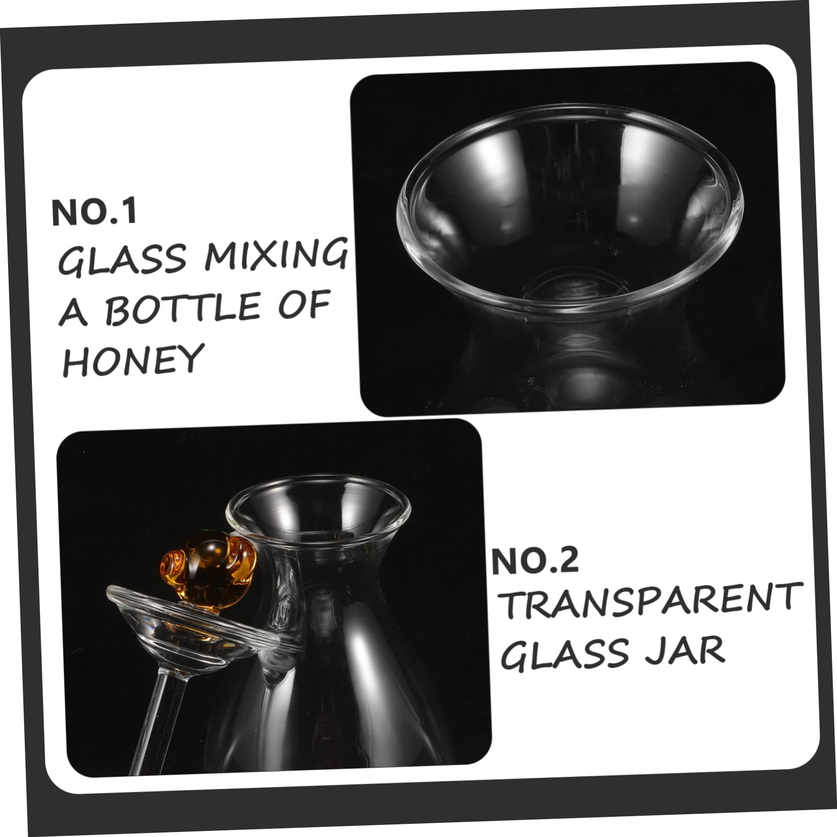 COLLBATH Honigglas Praktische Aufbewahrung mit Deckel und Honiglöffel aus Glas Großer Honigbehälter Kreatives und Einzigartiges Design für Zuhause für Honig und Marmelade