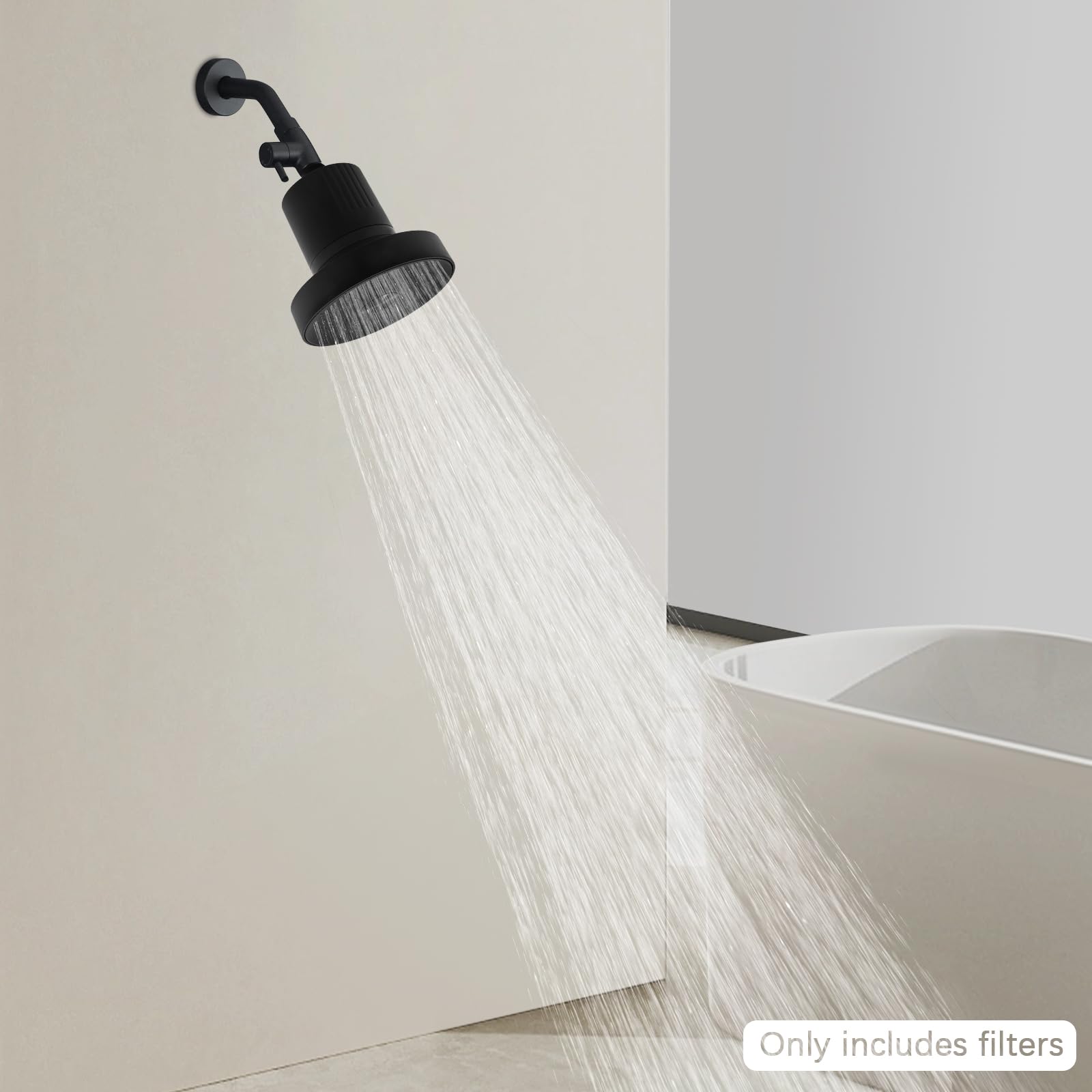 Alcachofa de ducha con filtro, cabezal de ducha con filtro premium, galvanización, fácil instalación, filtración triple (KDF-55/carbón activo/sulfito de calcio), para agua dura, cloro residual