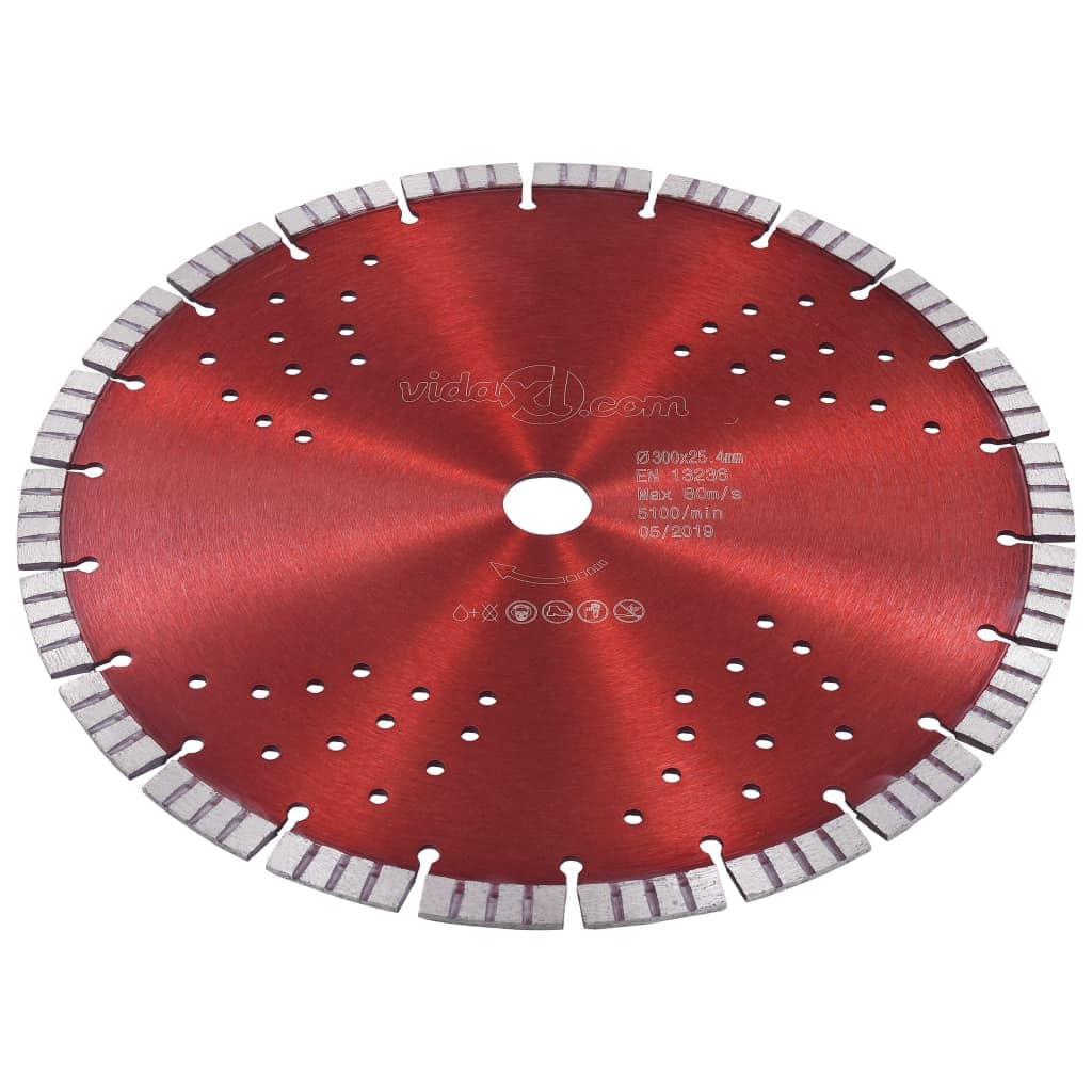 Disco da Taglio Diamantato con Turbo e Fori in Acciaio 300 mm,Articoli di ferramenta,Accessori per Attrezzi,Lame per Attrezzi,Lame per seghe-143233