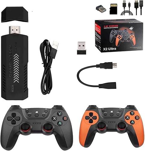Miniatura 2 de X2 Ultra Retro Game Stick 4K, consola de videojuegos Plug and Play con 256G58000+juegos, salida HDMI para TV con controlador inalámbrico 2.4G,