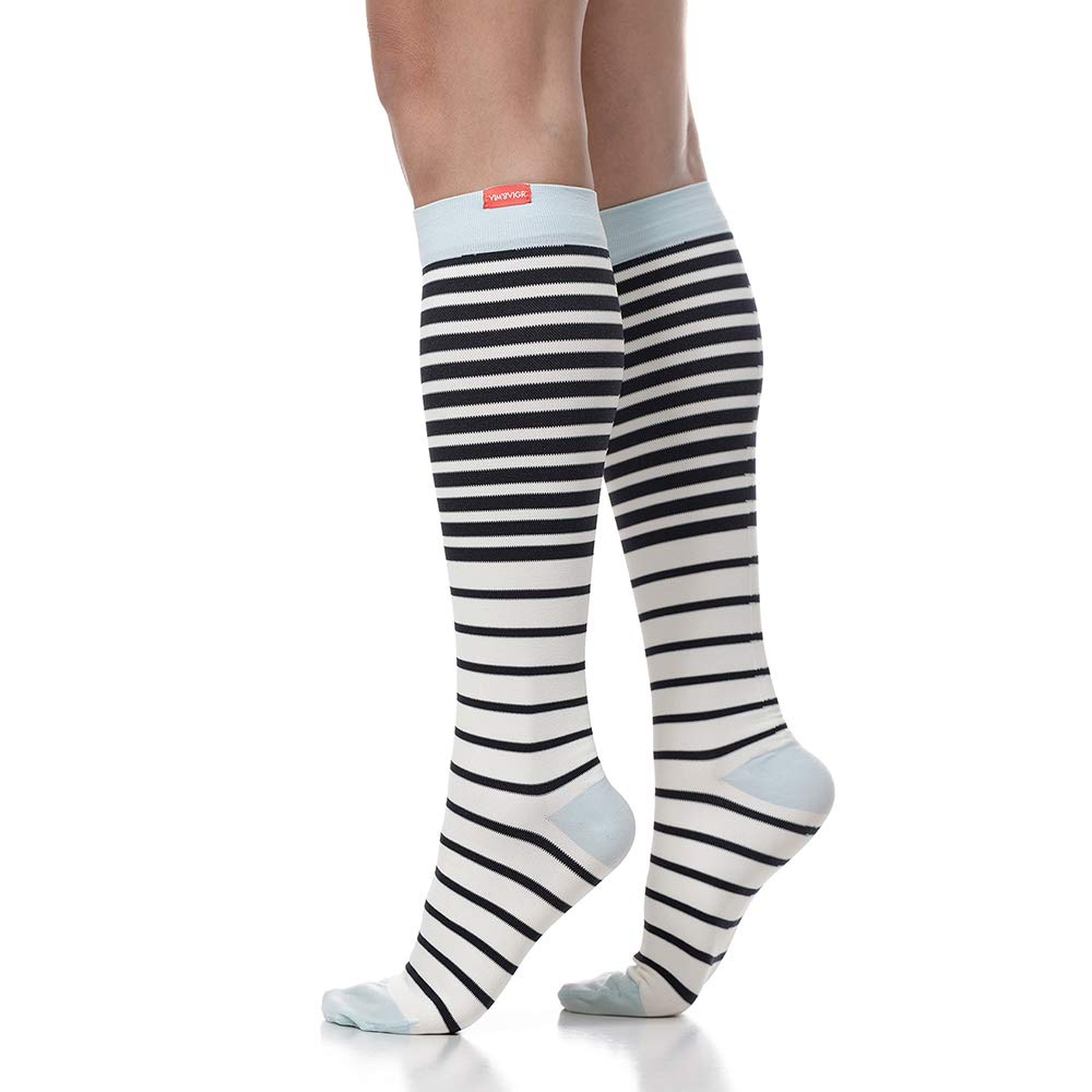 Vim Vigr Nylon 15-20 mmHg Graduated Compression Socks for Women and Men