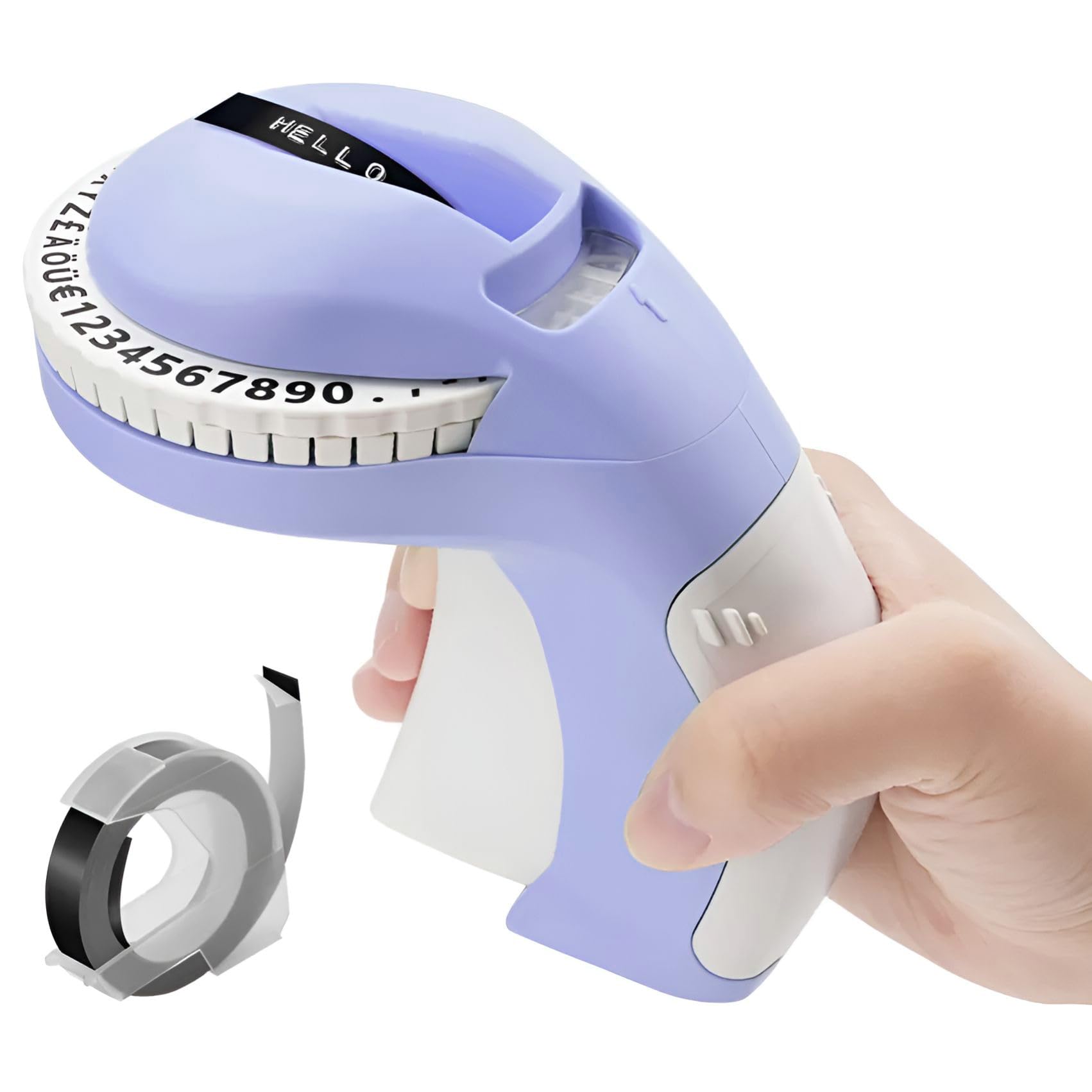 oddpod™ B90 Embossing Label Maker Machine/Manual Handheld 3D Embossing Label Printer Compatible with 9mm Tape (1 Free Roll Inside) - Violet