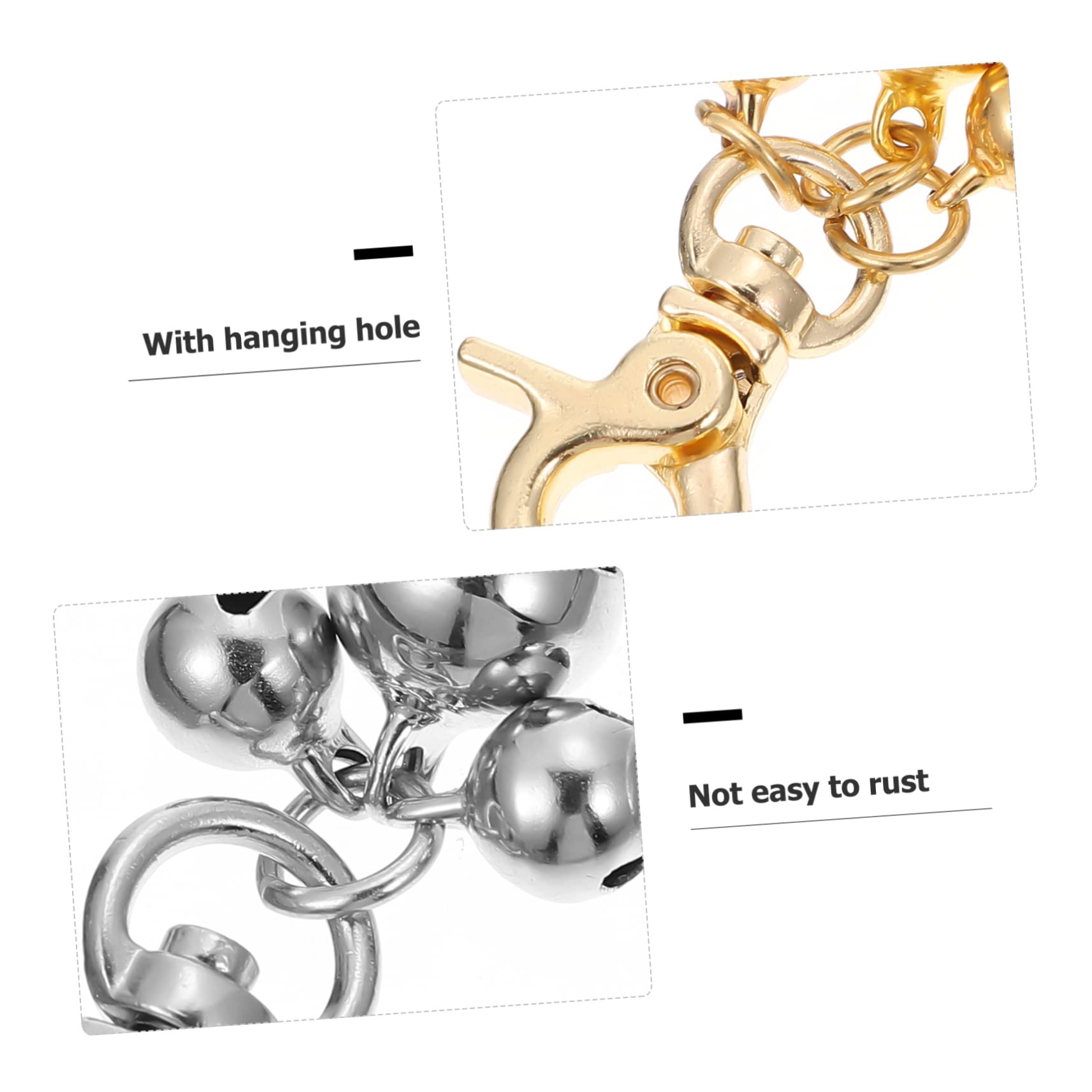 VANZACK 4Pcs Cat Collar Charm Bells Zinc Alloy Pet Pendant Accessories Lightweight Dog Jingle Bell for Pet Collars Key Chain Hanging Ornament Home Decor for Cats and Dogs