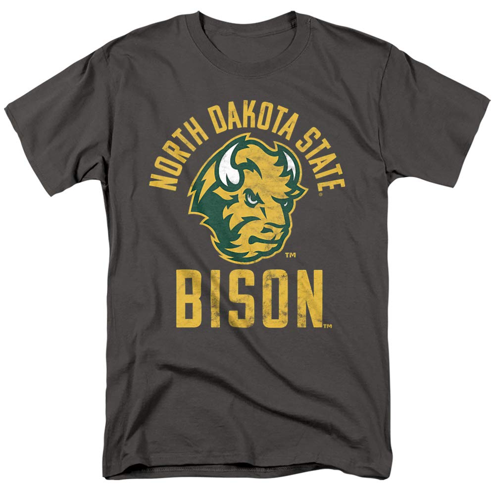 North Dakota State University NDSU Bison Official Bison Logo Unisex Adult T-Shirt, Charcoal, Large